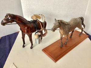lot 236 image: Pair of Vintage and Modern Horse Figures