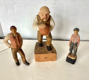 lot 241 image: Group of 3 Wooden Folk Art Carvings #1