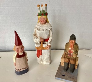 lot 242 image: Group of 3 Wooden Folk Art Carvings #2