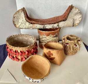 lot 249 image: Group of 6 Antique and Vintage Baskets