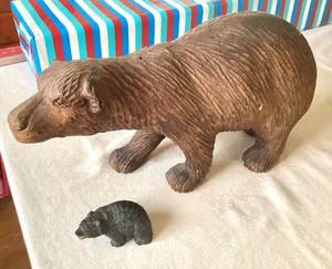 lot 243 image: Pair of Carved Wooden Bears