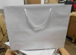 lot 39 image: White Matte 16 x 6 x 12 Gift Bags