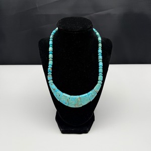 lot 5 image: Turquoise Statement Necklace with Sterling Silver
