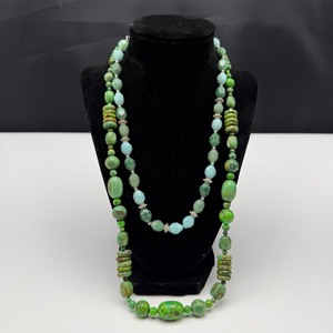 lot 10 image: Two Beaded Gemstone Necklaces with Sterling Silver Accents