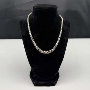 lot 15 image: 87-Gram 925 Sterling Silver Necklace & Bracelet Set