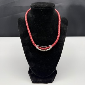lot 21 image: Joseph Esposito Sterling & Red Leather Jewelry Set