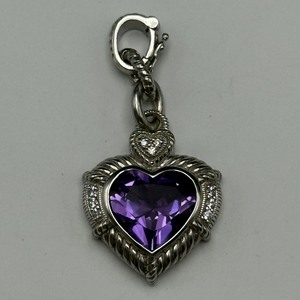 lot 50 image: Judith Ripka Sterling Silver Heart Pendants