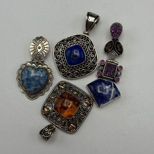 lot 55 image: Four 925 Sterling Silver Gemstone Pendants