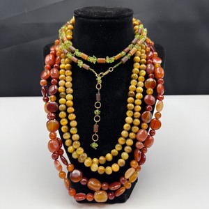 lot 80 image: Assorted Gemstone Necklace & Jewelry Lot