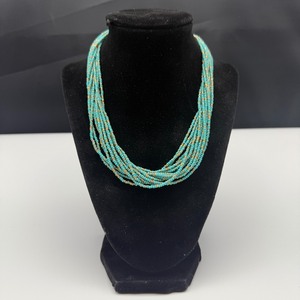 lot 97 image: Multi-Strand Turquoise & Gold Beaded Necklace
