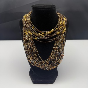 lot 107 image: Joan Rivers Multi-Strand Metallic Bead Statement Necklace
