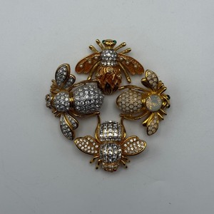 lot 123 image: JOAN RIVERS Gold Tone Bee Pins with Rhinestone & Enamel Accents