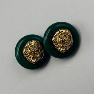 lot 178 image: K.J.L. by Kenneth Jay Lane Lion Earrings with Interchangeable Rings