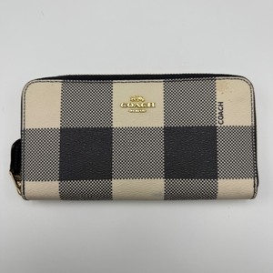 lot 196 image: Coach Zip-Around Wallet  Checked Canvas Pattern