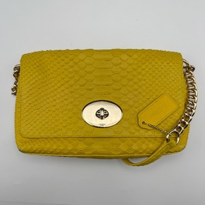 lot 198 image: Coach Yellow Python-Embossed Chain Shoulder Bag