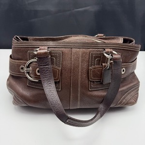 lot 208 image: Coach Brown Buckle-Detail Leather Satche