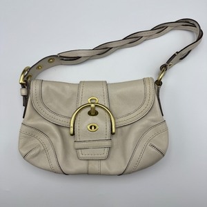 lot 212 image: coach small cream leather hobo bag