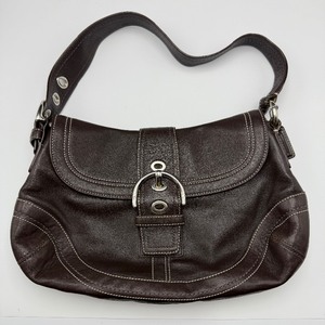 lot 217 image: Coach Brown Leather Buckle Flap Shoulder Bag