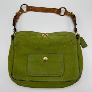 lot 219 image: Coach Lime Green Leather Shoulder Bag