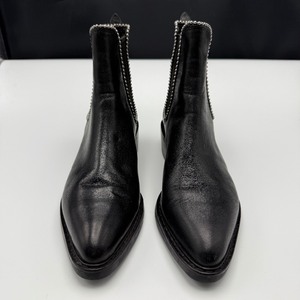 lot 226 image: Coach Black Leather Stud-Trim Ankle Boots Womens 6.5 Narrow