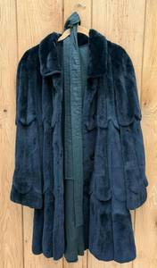 lot 228 image: Dark Green Faux-Fur Coat  Size Small