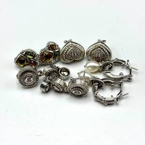 lot 16 image: 4 Pairs  .925 Sterling Silver Earrings Assortment