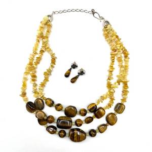 lot 28 image: Necklace & Earrings Set  Sterling