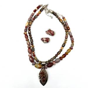 lot 29 image: Necklace & Earring Set with Sterling Accents