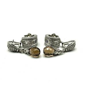 lot 49 image: Judith Ripka Sterling Earrings  Two Elegant Pairs