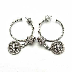 lot 69 image: Judith Ripka Sterling Earrings  Two Distinct Pairs