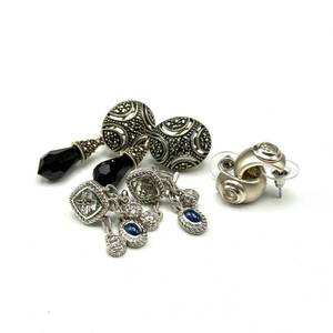 lot 79 image: Set of Three Sterling Silver Earrings