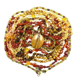 lot 80 image: Assorted Gemstone Necklace & Jewelry Lot