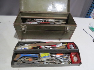 lot 27 image: Tool Box with Assorted Hand Tools