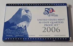 lot 23 image: 2006 US Mint 50 State Quarters Proof Set (Nevada, Nebraska, Colorado, North Dakota, South Dakota)