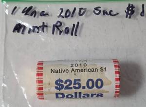 lot 35 image: 2010 Native American $1 Coin Roll -  Mint  