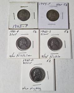 lot 43 image: 5 - Silver War Nickels