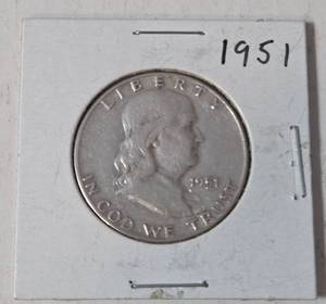 lot 46 image: 1951 Franklin Dollar - Silver