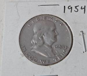 lot 47 image: 1954 Franklin Dollar - Silver