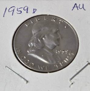 lot 50 image: 1959 D Franklin Dollar - Silver