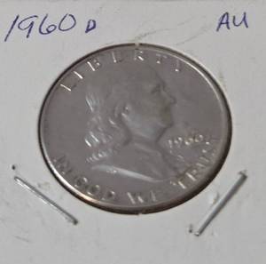 lot 51 image: 1960 D Franklin Dollar - Silver