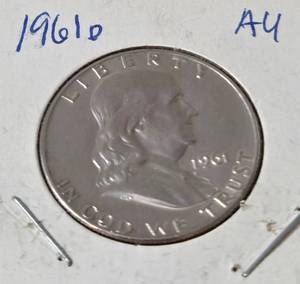 lot 52 image: 1961 D Franklin Dollar - Silver