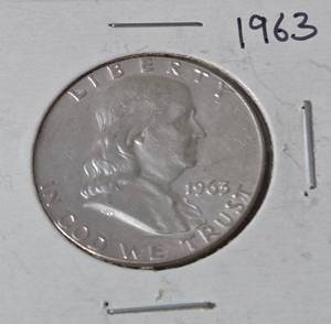 lot 55 image: 1963 Franklin Dollar - Silver