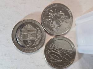 lot 38 image: 27 Quarters in tube - America the Beautiful Mint Quarters  - Mint