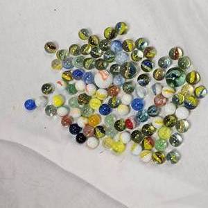 lot 75 image: Lot of Classic Marbles, 78 Marbles, 3 Shooters