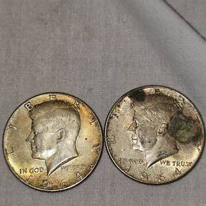 lot 28 image: 1964,1964 Kennedy Halfs, 50c