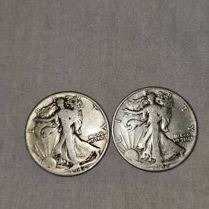 lot 61 image: 1942,1942 Walking Liberty Halfs, 50c