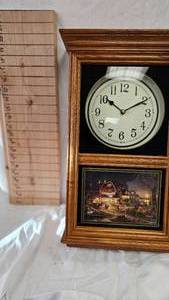lot 32 image: Terry Redlin Harvest Moon Wood Wall Clock