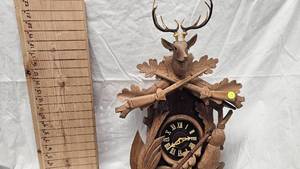 lot 36 image: West Germany Black Forest Hunters Cuckoo Clock