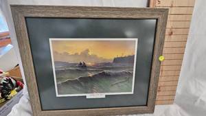 lot 78 image: Trolling to the Bar Kouba Framed Print