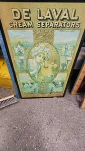 lot 90 image: Vintage DeLeval Cream Seperator Metal Sign